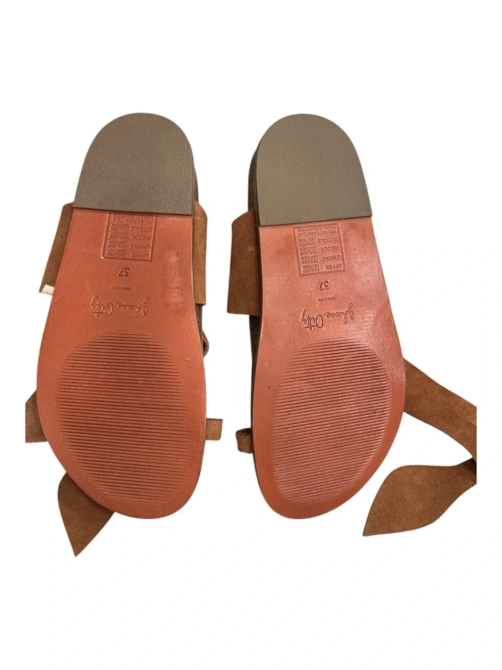 Johanna Ortiz Embroidered Suede Sandals Ankle Wrap Flat Sz 6.5 EU 37 New No Box
